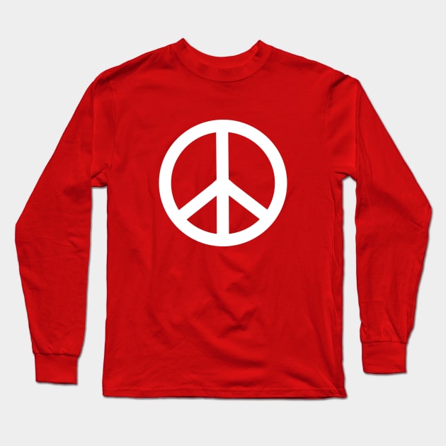 PEACE Sign White Retro Long Sleeve T-Shirt by SartorisArt1